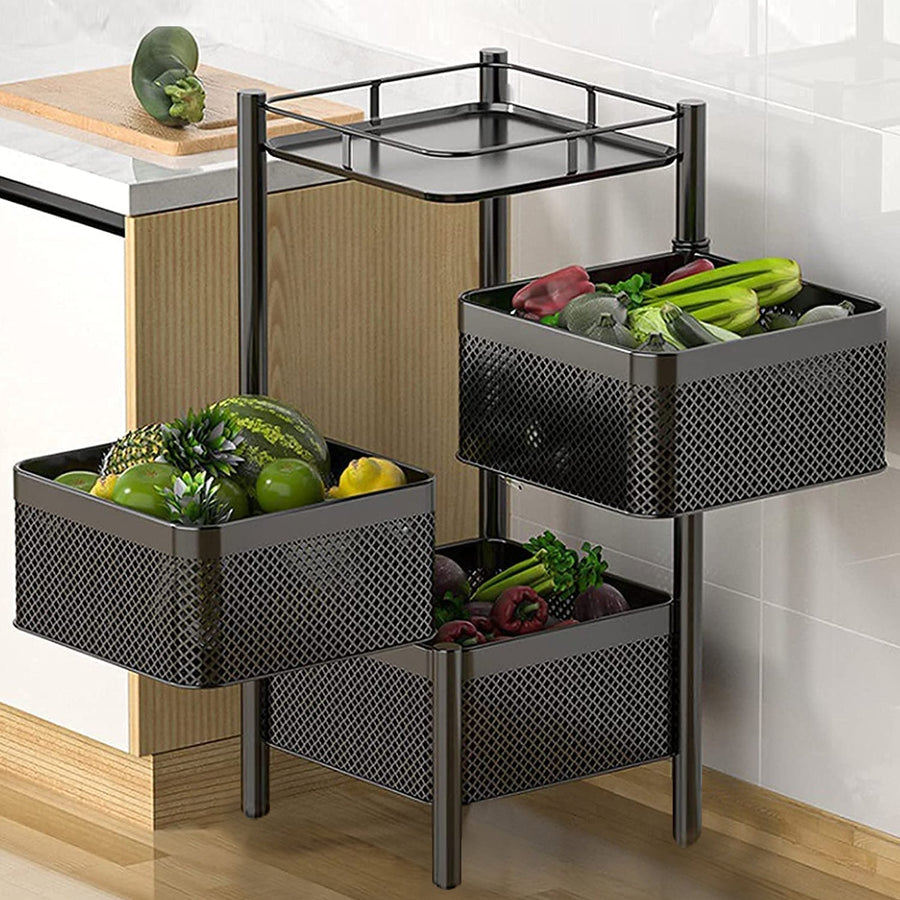 Counter Top Vegetable Metal Trolley By Matrix โ view 2