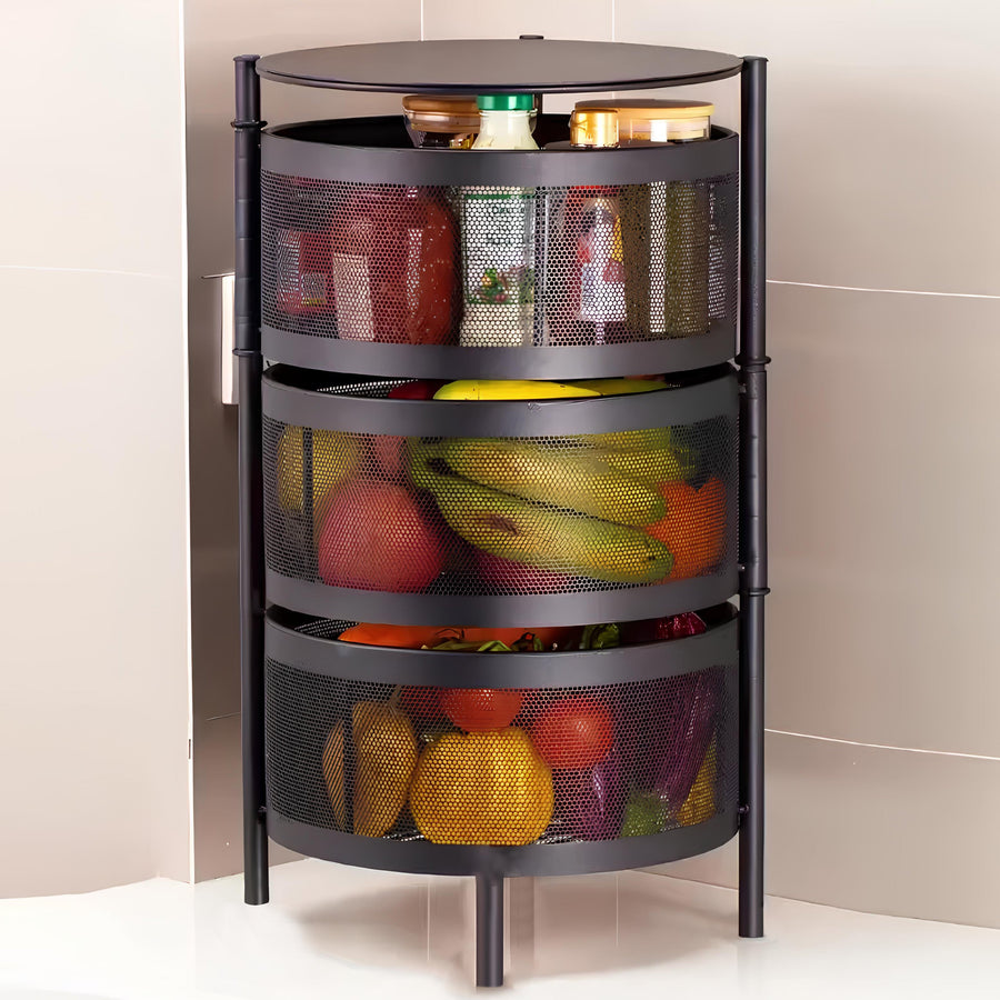 Counter Top Vegetable Metal Trolley By Matrix โ view 3