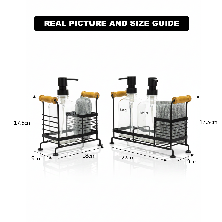 Glass Liquid Dispensers Set With Stand And Sponge By Limon β view 10
