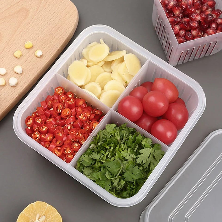 4 in 1 Vegetable & Fruit Storage Box With Lid β Al Rafiq