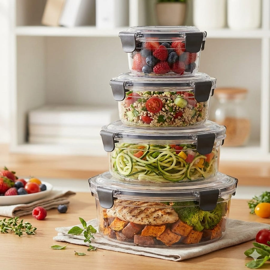 4 Pcs Round Airtight Storage Boxes β view 5