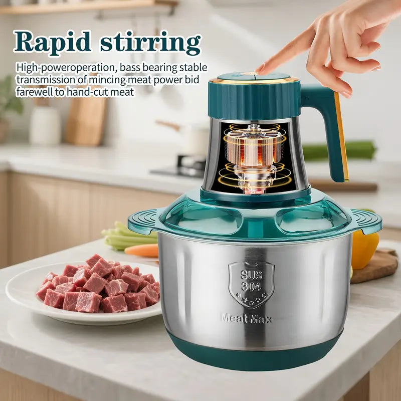 Silver Crest 3L Electric Food Chopper 500W | Meat Grinder & Vegetable Chopper | 304 Stainless Steel | Double Cover | Kitchen Machine