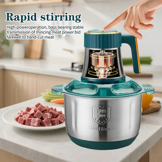 Silver Crest 3L Electric Food Chopper 500W | Meat Grinder & Vegetable Chopper | 304 Stainless Steel | Double Cover | Kitchen Machine