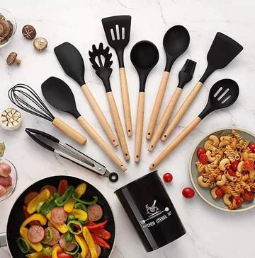 12 PCS Silicone Cooking Utensils Set – Al Rafiq