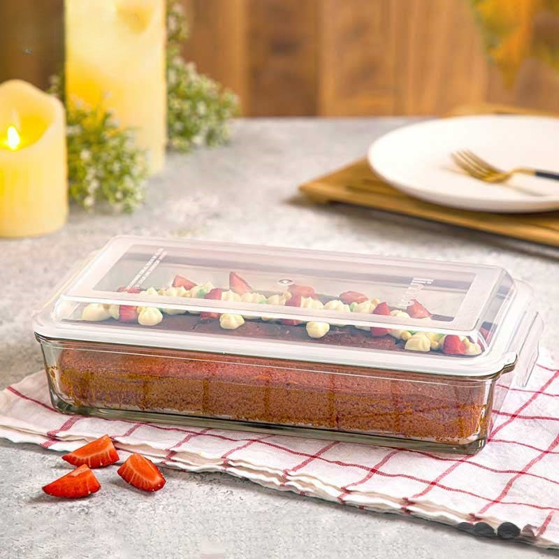 1.4L Rectangle Glass Container with Lid (2050) by Limon – Al Rafiq