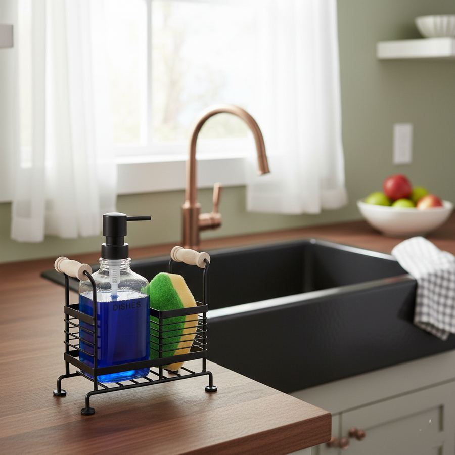 Glass Liquid Dispensers Set With Stand And Sponge By Limon – view 3