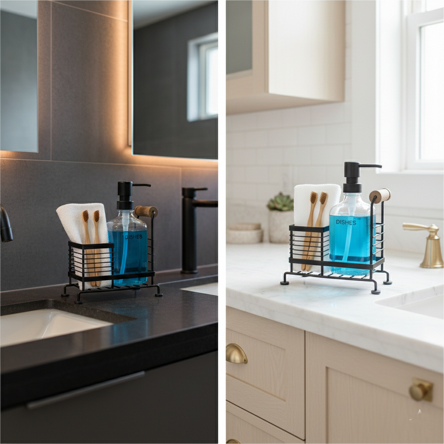 Glass Liquid Dispensers Set With Stand And Sponge By Limon – view 4