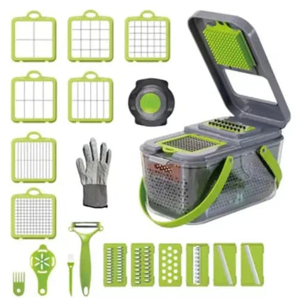22 in 1 vegetable cutter with storage basket – Al Rafiq