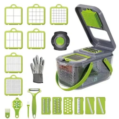 22 in 1 vegetable cutter with storage basket – Al Rafiq