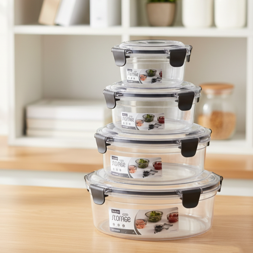 4 Pcs Round Airtight Storage Boxes – view 4