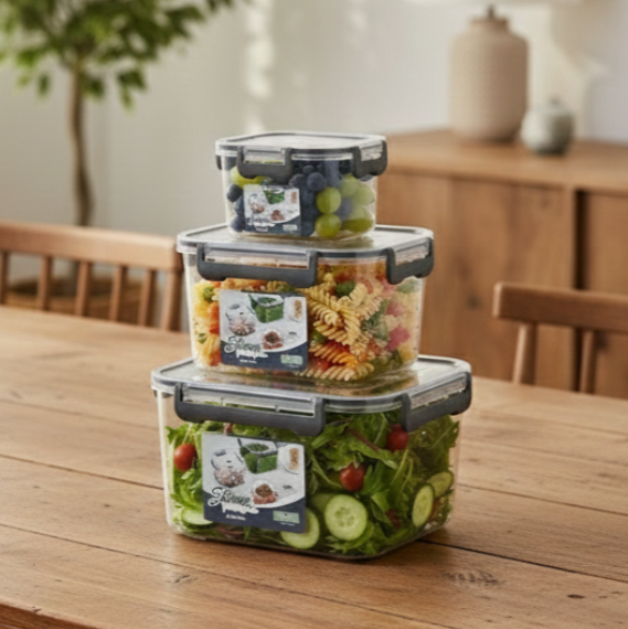 3 Pcs Square Airtight Storage Boxes – view 3