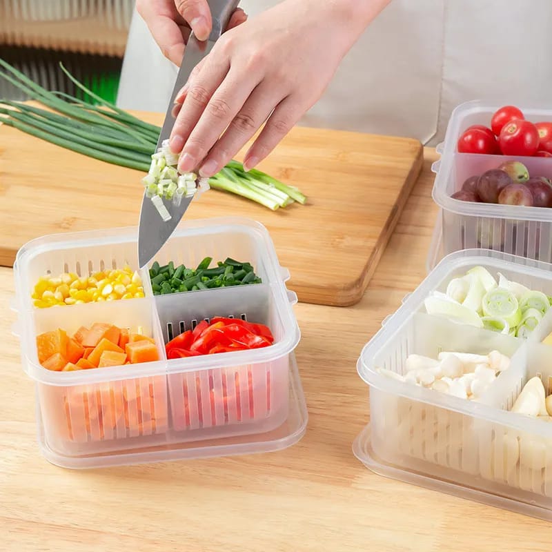 4 In 1 Vegetable Fruit Storage Box With Lid – view 2