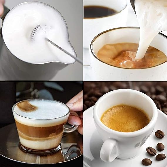 USB Rechargeable 3 in 1 Coffee Frother & Egg Beater Perfect for Lattes, Shakes, & More