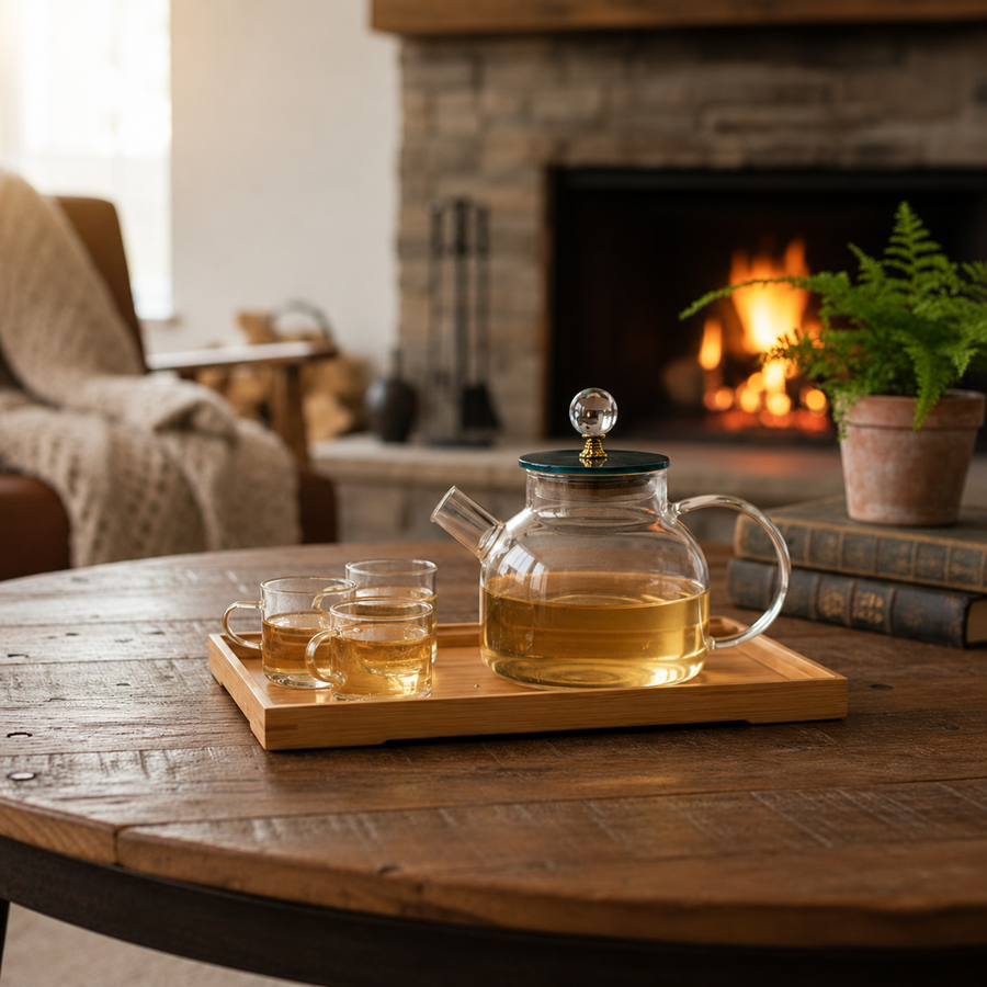 Kehwaelegance Glass Set With Wooden Tray – view 10