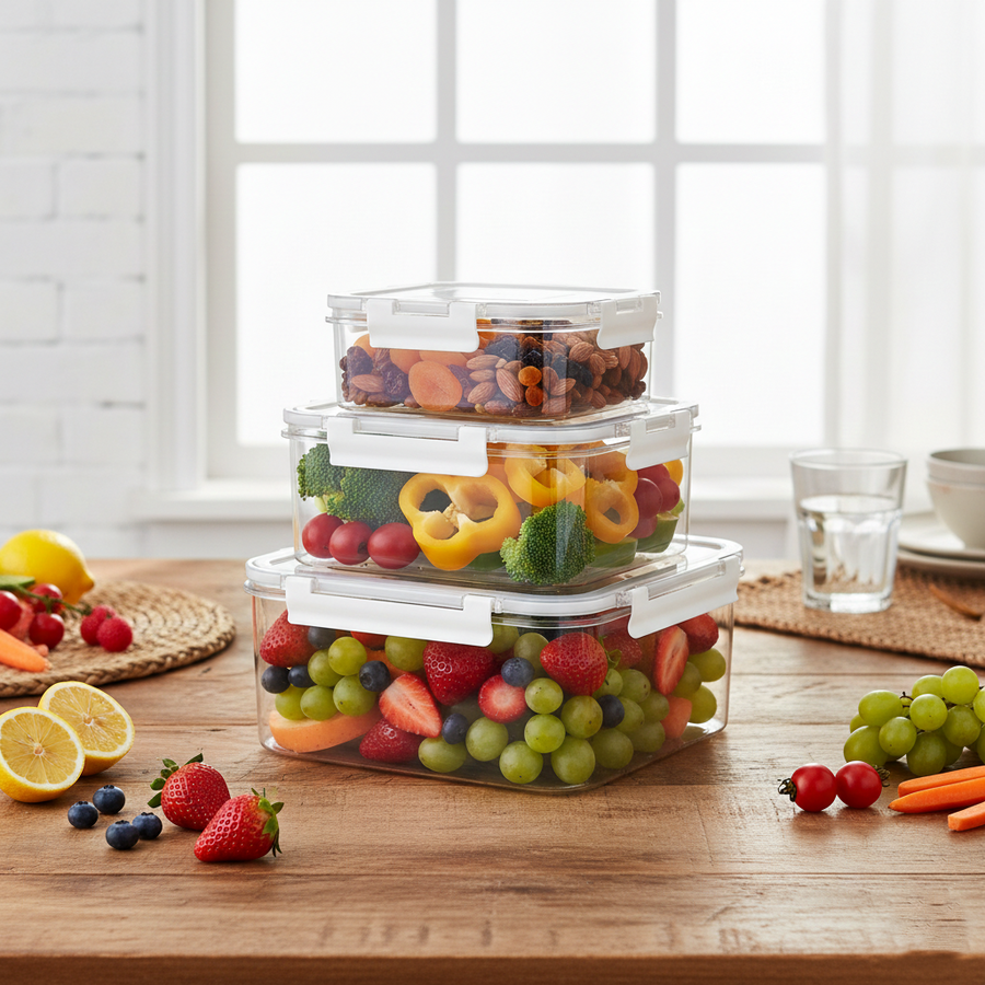 3-Pcs Square Airtight Storage Boxes Set – Al Rafiq