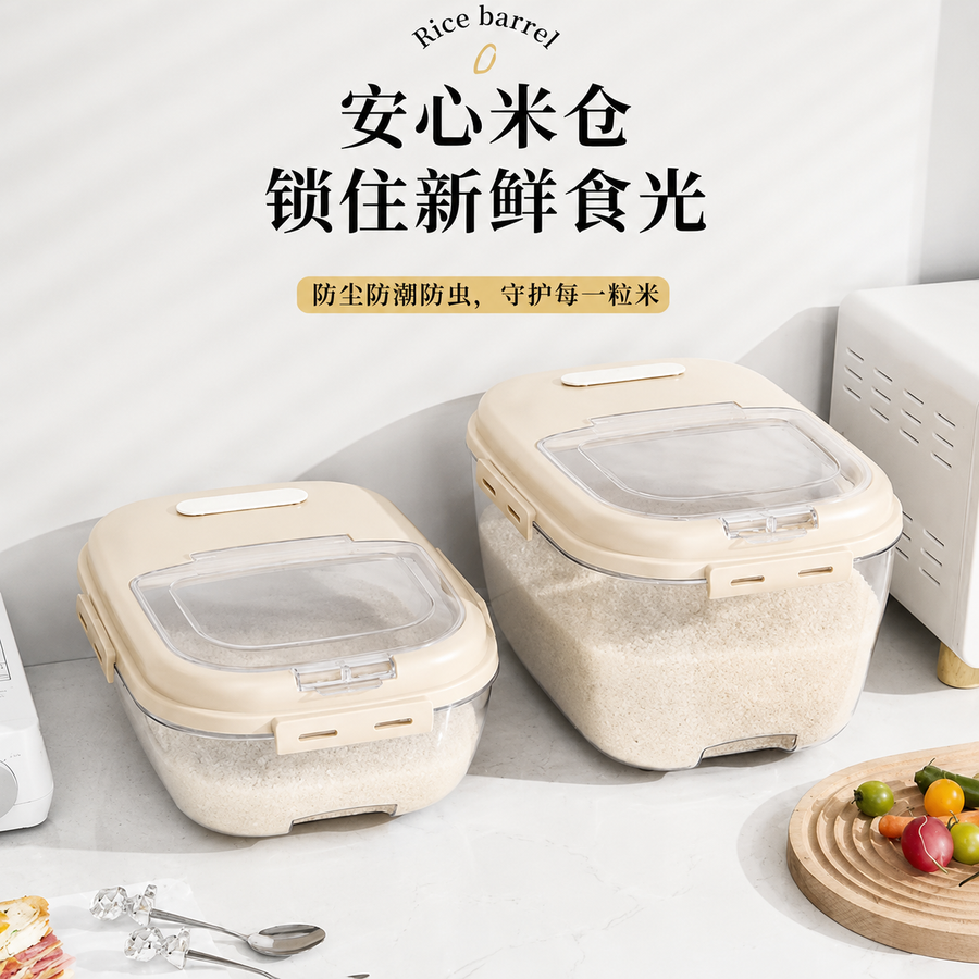 Drum Type Kitchen Grain Container – view 2