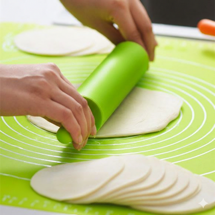 User-Friendly Rolling Pin & Silicon Mat Set – Al Rafiq