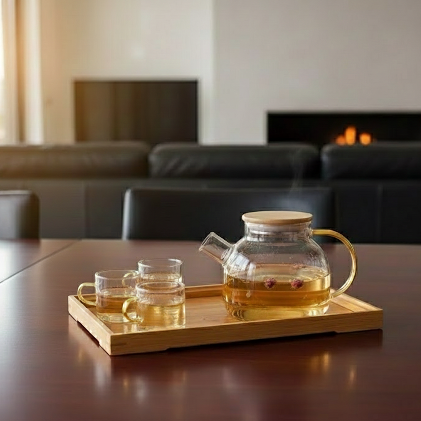 Kehwaelegance Glass Set With Wooden Tray – view 4