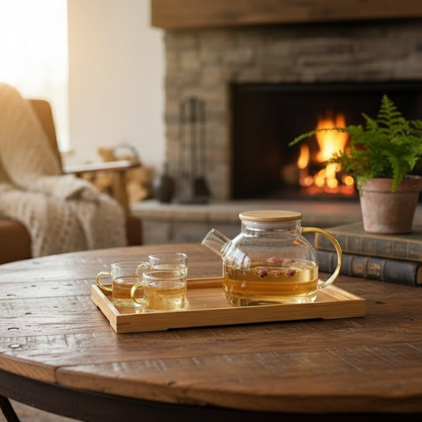Kehwaelegance Glass Set With Wooden Tray – view 3