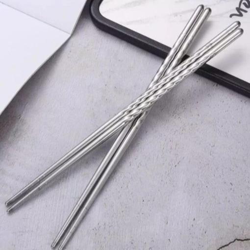 Stainless Steel Chopsticks 5 Pairs – view 2