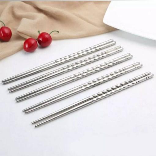 Stainless Steel Chopsticks 5 Pairs – view 3