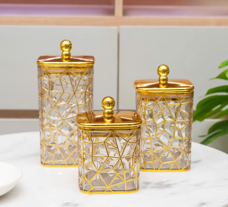 Fractured Gold Canister Trio Transparent – view 2