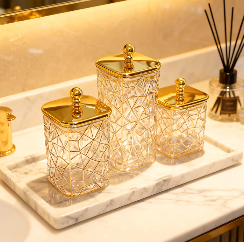 Fractured Gold Canister Trio - Transparent – Al Rafiq
