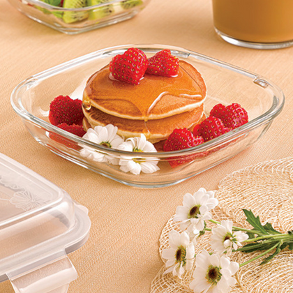 ServeNStore Square Glass Containers with Lids by Limon – Al Rafiq
