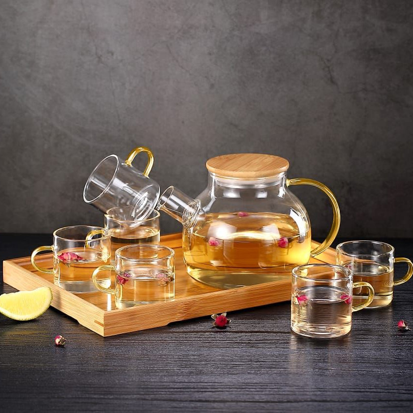 Kehwaelegance Glass Set With Wooden Tray – view 8
