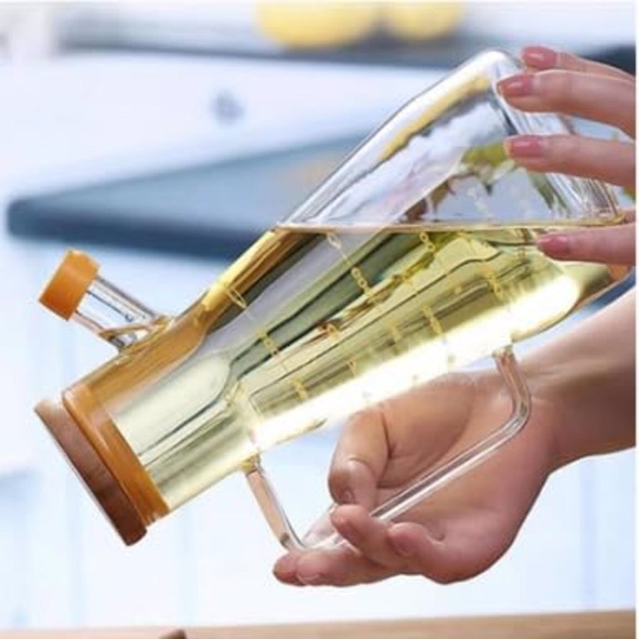 900Ml Airtight Oil Jug With Wooden Lid Precision Pour Stopper – view 4