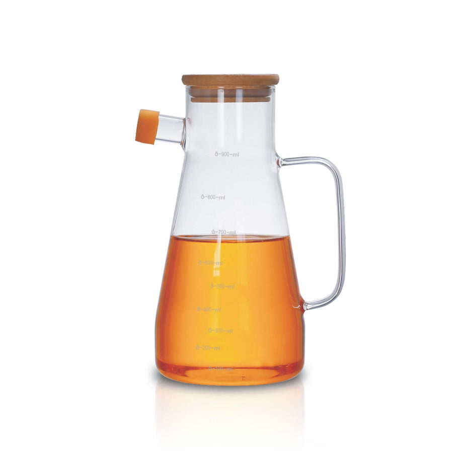 900Ml Airtight Oil Jug With Wooden Lid Precision Pour Stopper – view 2