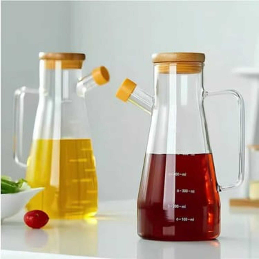 900Ml Airtight Oil Jug With Wooden Lid Precision Pour Stopper – view 3