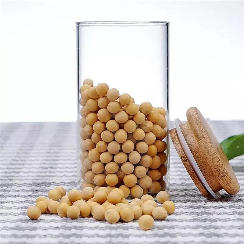 3Pcs Glass Storage Jars With Airtight Bamboo Lids – view 2