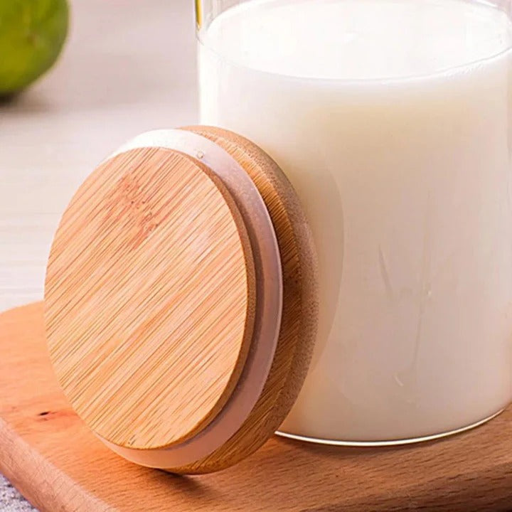 3Pcs Glass Storage Jars With Airtight Bamboo Lids – view 3