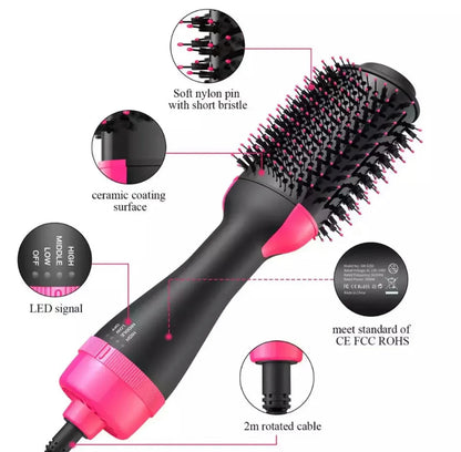 One Step Professional 4 in 1 Curler Hair Straightener Hairdryer with Comb Hot Air Brush Styling Tool