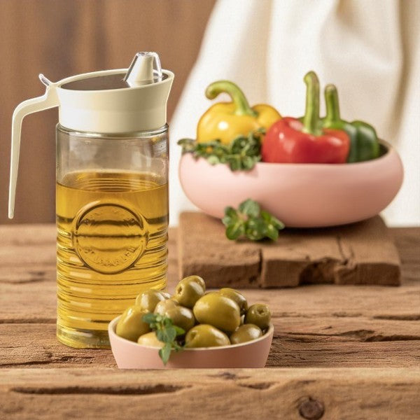 Rustic Design Glass Oil Bottle By Limon – view 3